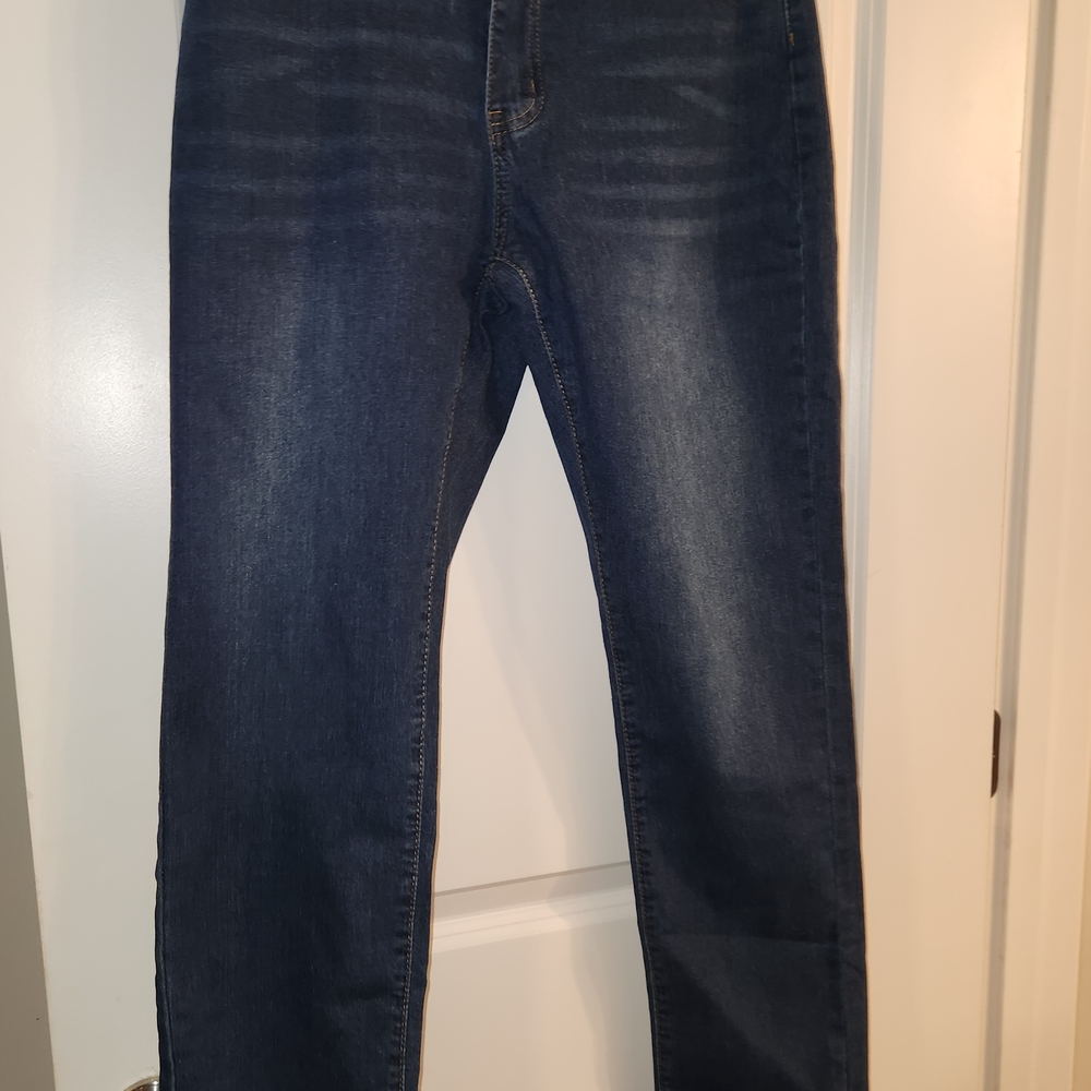 Womens Large Classic Blue Jeans Boot Cut With Fringe New